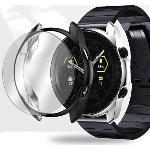 Screen Protector and case for samsung galaxy watch 3 45mm 41mm TPU case + HD Tempered Glass Screen Protector Bubble Free film