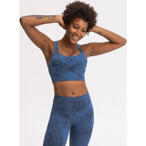 Women Yoga Bra Summer New Cross Beautiful Back Sanded Nude High-strength Shockproof Sports Underwear