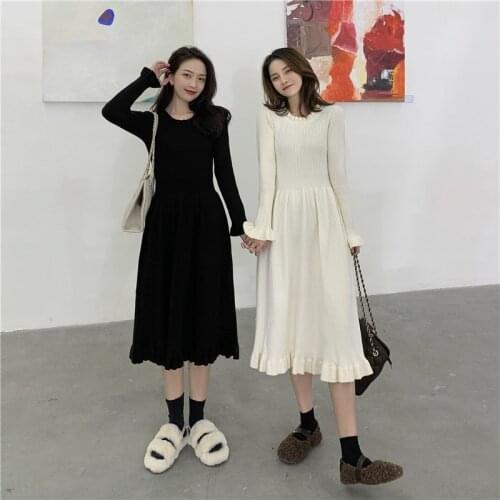 Womens Maxi Dress Fashion Knit Long Sweater Fishtail Dress Plus Size Women Clothing