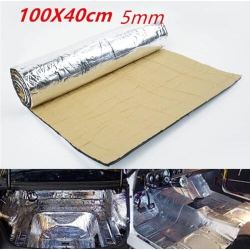 100x40cm 5mm Car Sound Deadener Mat Noise Insulation Foam Thermal Proofing Pad For Hood Engine Sticker Sound Absorption