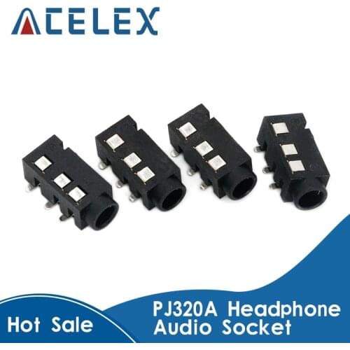 10PCS DIP PJ320A 3.5MM Headphone Audio Socket PJ-320A PJ320 PJ-320 4 pins Audio interface