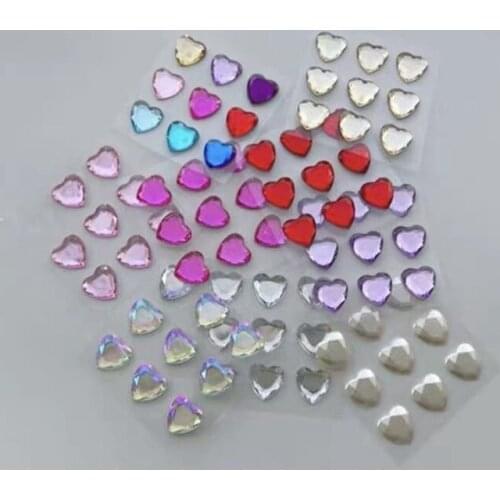 18mm Ins Heart Shaped Colour Diamond Cute Stickers Stereoscopic Acrylic Girl DIY Mobile Phone stationery Decorative Sticker
