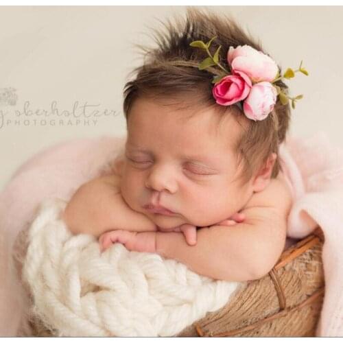 2018 Newborn Photography Props Baby Headwear Flower Infantile Hemp Rope Hair Accessory Lovely Photography Props