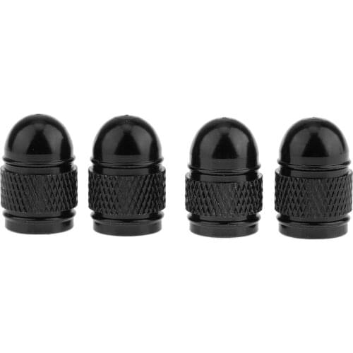 4x Aluminum Style Rim Valve/Wheel Air Port Cover Stems Cap Black