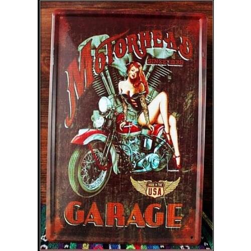 50pcs/lot Metal Sign shabby chic Motorcycle Garage metal tin signs Art wall decor House Cafe Restaurant Bar Metal Paintings 20x3