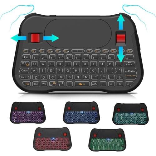 Mini Keyboard 7 Colors Backlight T18+ 2.4G Wireless Touchpad Air Mouse Work For Android Windows Mac OS Linux For TV Box