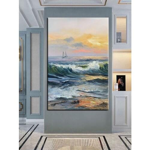 Large High Quality Handmade Oil Painting 100% Hand Painted Abstract Modern Canvas Painting Home Decor Sea View Wall Pictures