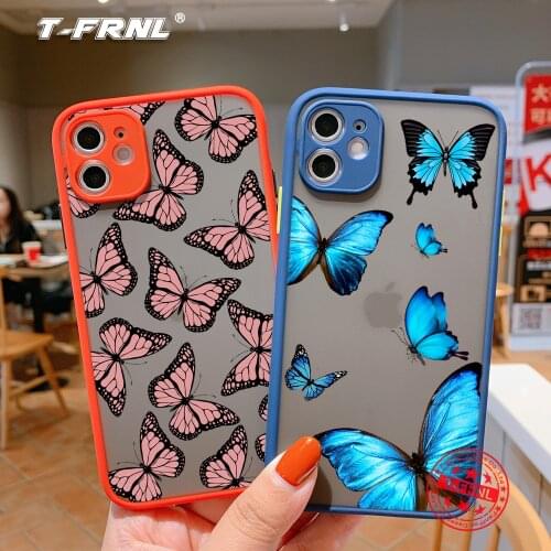 Cute Butterfly phone case for iphone 11 Pro Max SE 2020 X XR XS MAX case silicone for iphone 7 8 Plus 12 pro max cover Christmas