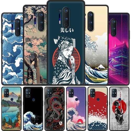 For OnePlus 8 Nord 7Pro Case For One Plus Z N10 5G 8T 7 Pro n100 7T 6T Full Protection Soft Phone Cover Japanese Style Art Japan