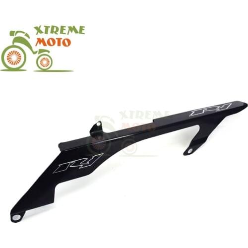 Motorcycle Black Aluminum Chains Guard Cover Shield Guide For YAMAHA YZF R1 2004-2008 2004 2005 2006 2007 2008 04 05 06 07 08