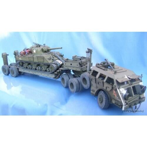 DIYMyModeI American M-25 dragon tank Trailer DIY Handcraft Paper Model KIT Handmade Toy Puzzles Gift Movie props RU(Origin)