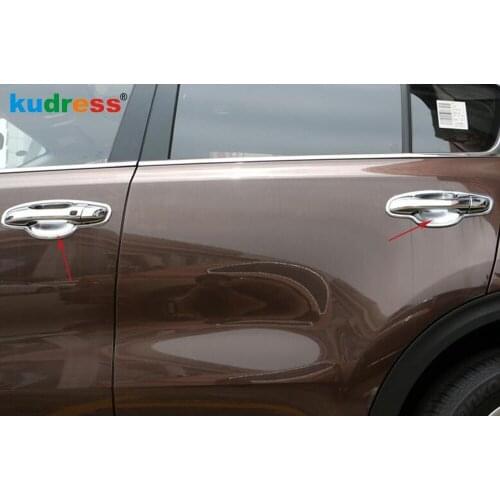 For KIA Sportage 2017 2018 Chrome Door Handle Bowl Cover Cup Cavity Insert Bezel Overlay Trim Molding Frame Garnish