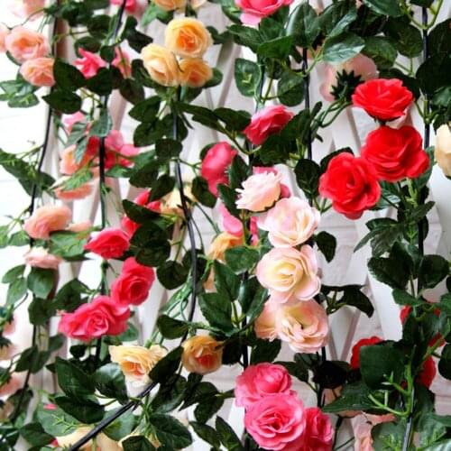 69 Heads Mini Rose Artificial Flowers for Wedding Party Decor Fake Flower Bouquet Simulation Rose Vine Rattan Garland Wall Decor