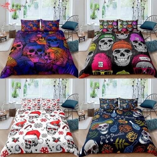Halloween Skull Bedding Set Duvet Cover Single Double Full Queen King Size Comforter Cover Quilt Cover Bedding Cover Pillow Case