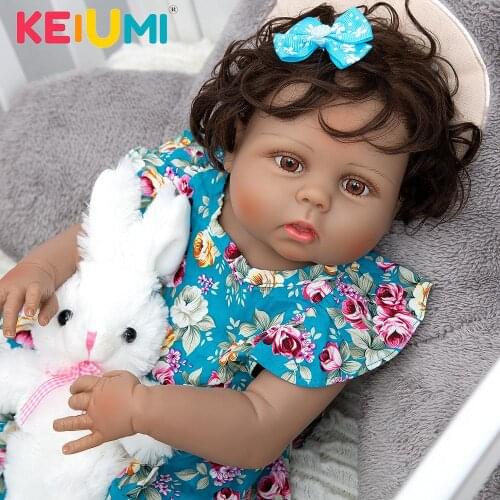 KEIUMI Reborn Baby Dolls 23 Inch Full Silicone Vinyl Body 57 cm Lifelike Newborn Girl Doll For Childrens Day Gifts Kids Present