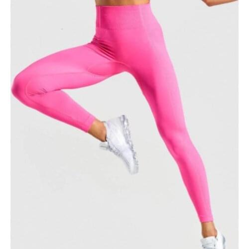 Black Red Blue Orange Green Rose Red Sports Leggings High Elasticity Splicing Solid Color Seamless Fitness Pants For Women