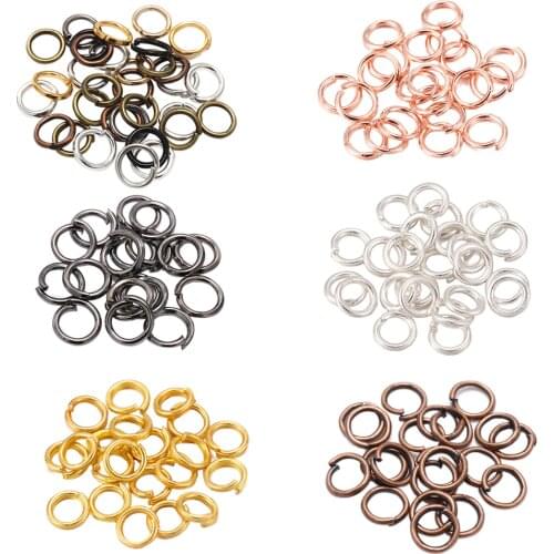 200pcs/bag 3 4 5 6 8 10 12 mm Metal Jump Rings Split Ring Gold Color Connector For Diy Jewelry Making Finding Accessories