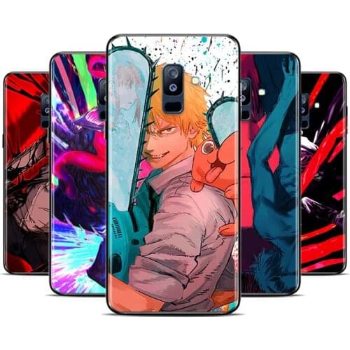 Anime Chainsaw Man For Samsung Galaxy A8 A9 A7 A750 A6 A5 A3 A6S A8S Star Plus 2016 2017 2018 Black Soft Phone Case