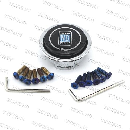 ND Car Racing Steering Wheel Horn Button and Burnt Titanium Steering Wheel Bolts