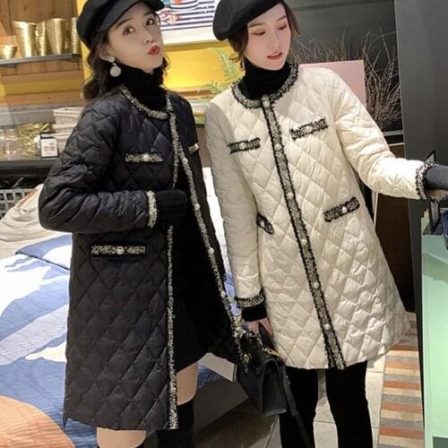 2020 New White Black Winter Coats for Women Single Breasted Full Sleeve Long Oversize Autumn Female Down Cotton Windproof Jacket