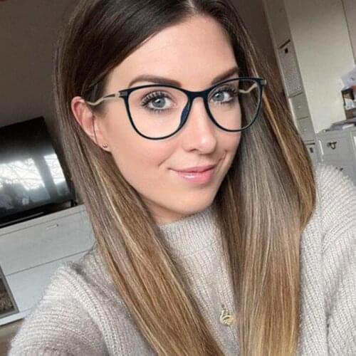 Female Blue Light Filter Glasses TR90 Luxury Brand Computer Gamer Anti-Reflection Glasses Optical Eyeglasses Frames Vintage