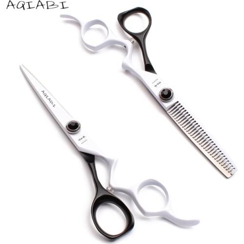 A9016 6" AQIABI JP 440C Hairdressing Scissors Cutting Scissors Thinning Shears Human Hair Scissors Professional Hairstyle Tools