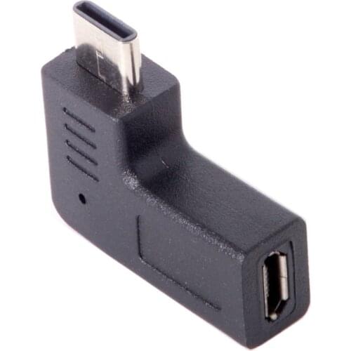 Type-c 3.1 Male to Micro USB Female 90 degree Angle Converter Connector data Sync Charger Adapter for Tablets Phones Cable