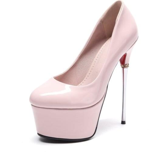 18 sexy high with fine with female shallow mouth waterproof Taiwan round head nightclub single shoes 18225