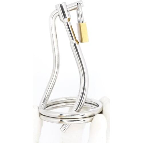 Stop Masturbation Chastity Device Cock Cage Lock with Urethral Catheter Erotic Penis Prison Cock Ring Cockring Sex Toys for Men