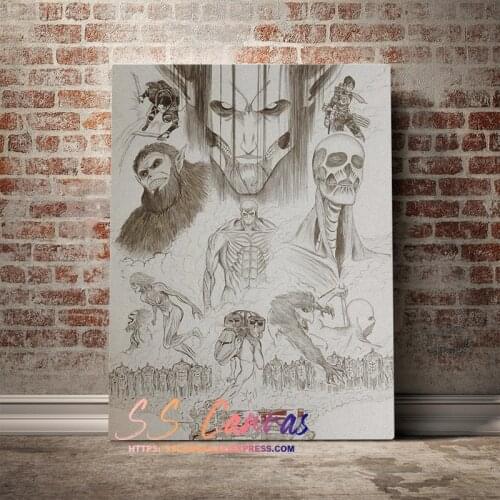 Attack on Titan Final Season Drawing Canvas Painting Home Decor Wall Art Pictures Bedroom Study Room Decoration Prints Poster
