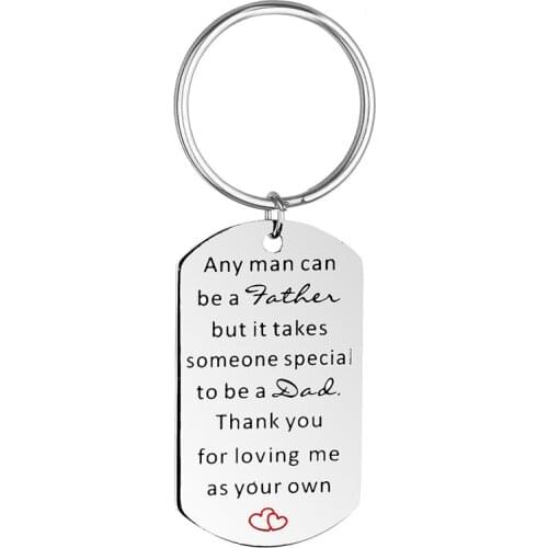 Step Dad Keychain Keyrings Fathers Day Gifts From Daughter Son Stainless Steel Thank You For Loving Me As Your Own Men Jewelry