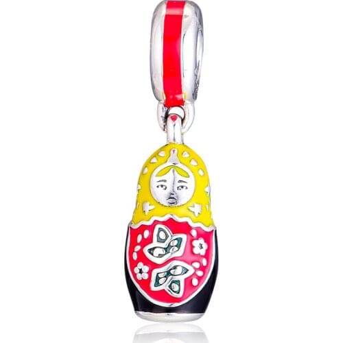 Charms 925 Silver Original Fit Pandora Bracelets Sterling Matryoshka Doll Charm Beads for diy Women Jewelry