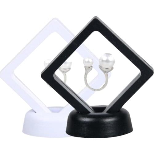 70*70mm PET Membrane Jewelry Ring Earring Ancient Coin Display Box Stand Protect Jewelry Display Case Earring Display
