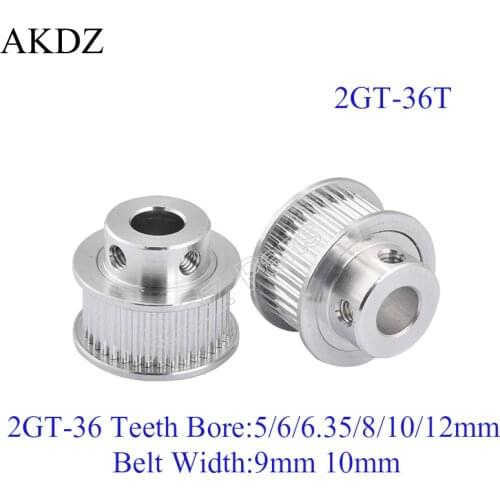 GT2 Timing Pulleys 36 Tooth 2GT Wheel Parts Bore 5mm 8mm Aluminium Gear Teeth Width 6mm 10mm 3D Printers Part