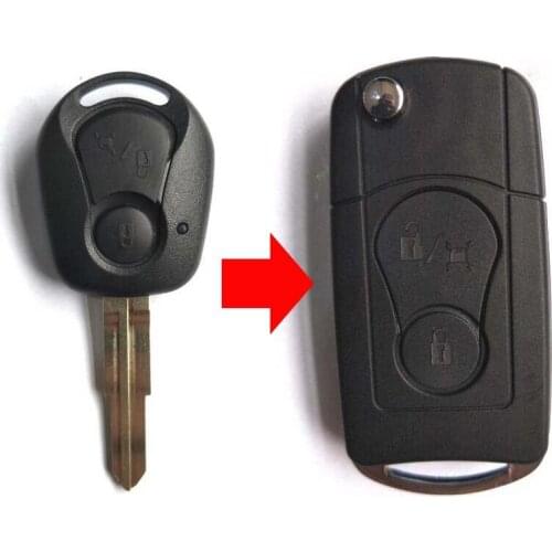 5PCS/lot For Ssangyong Rexton Actyon Kyron Modified Flip Folding Remote Key Shell Case 2 Buttons Key Fob Cover +Free Shipping