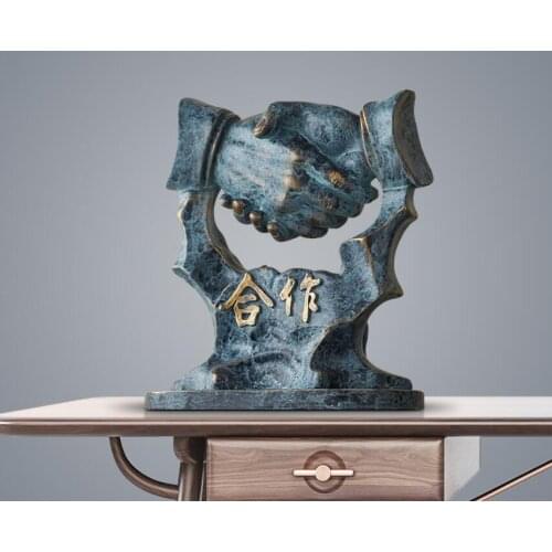 Resin Handshake Model Creative Study Office Desktop Crafts Decoration