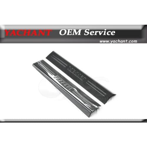 Car-Styling Full Carbon Fiber Door Sill 2Pcs Fit For 2012-2015 F12 Berlinetta Door Sill Kick Panel Plate Step Cover Trim