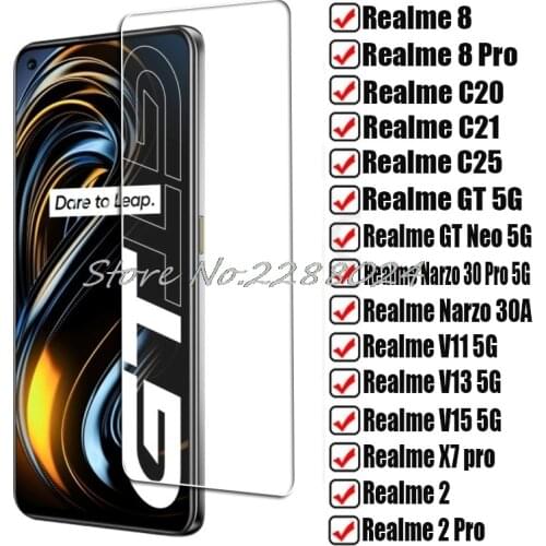 Tempered Glass For Realme 8 Pro 2 X7 C20 C21 GT Neo 5G Narzo 30 Pro 30A V11 V13 Realme8 8Pro Realme8Pro Screen Protector Film