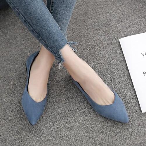 Spring Autumn Women Flats Shoes Fashion Pointed Toe Shallow Mouth Woman Shoes Comfortable Soft Ladies Shoe Black Zapatos Mujer