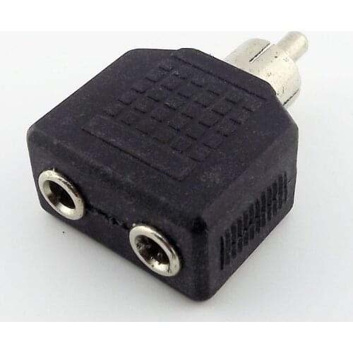 1pcs RCA Male Plug To Dual 3.5mm Female Stereo Y Splitter Audio Adapter Connector