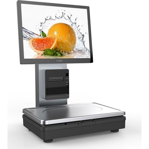15kg weighing scale with touch pos terminal and barcode printer