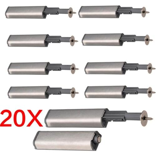 20Ps Door Stopper Cabinet Catches Stainless Steel Push To Open Touch Damper Buffers Soft Quiet Closer Magnetic Hardware Drawers