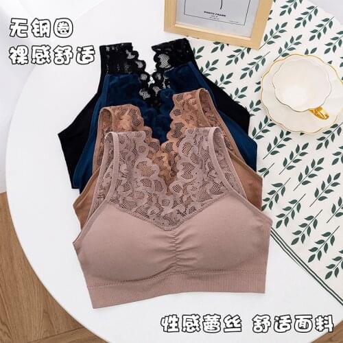 3D Sexy Lingerie Seamless Sport Strapless Top Bra Push Up Bralette Brassiere Women Underwear Maple lace chest wrapped girl vest