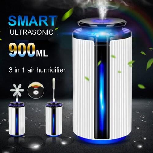 900ML Large Capacity Smart Ultrasonic Air Diffuser Essential Oil Aroma Aromatherapy Humidificador USB LED Cool Mist Humidifier