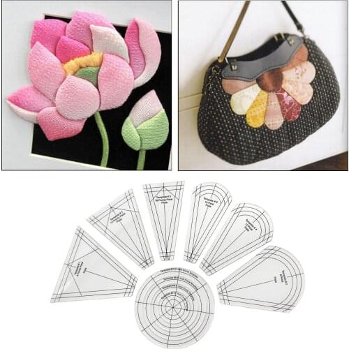 Acrylic Dresden Plate Template Transparent Patchwork Cutting Quilt Ruler for