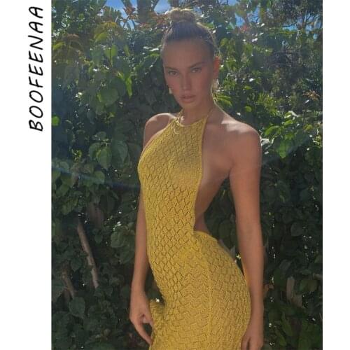 BOOFEENAA Summer Dresses With A Slit
