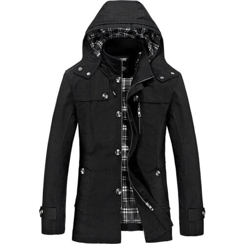 Brand New Mens Jacket Designer Fashion Hood 100% Cotton Plus Size Slim Casual Jacket Coat Men Pull Homme Outwear 5XL BF1311