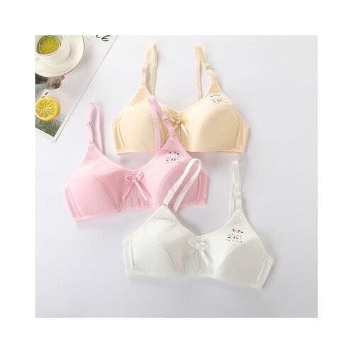 New girl bra development period cotton cartoon beginner small vest-style underwear without steel ring bra