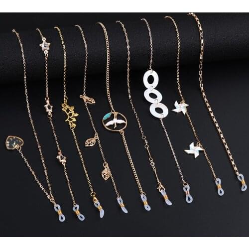 Fashion Star Decor Metal Eyeglasses Chains Non-slip Reading Glasses Holder Strap Retainer Sunglasses Chains Eyewear Accessories