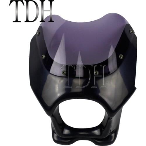 Black Motorcycle Front Light Headlight Fairing Cowl For Honda Kawasaki Suzuki Yamaha RZ50 YB-1 YD50 TZR50 TZM50 YB50 TW200 TW225